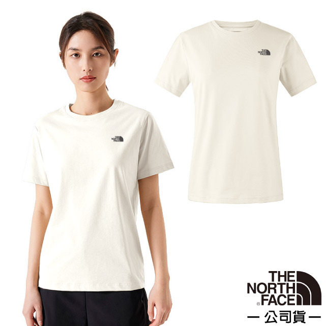 【The North Face】女 FOUNDATION S/S 棉質混紡短袖圓領T恤/8CK8-QLI 沙丘白✿30E010